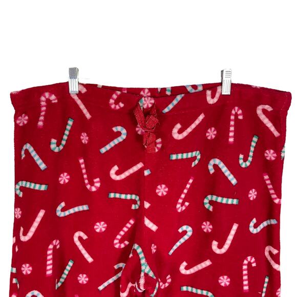 CHRISTMAS CANDY CANE Women's Lounge Pants Red Size 3X - Picture 2 of 4
